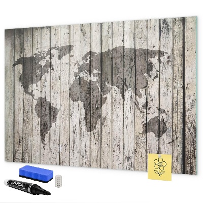 Schreib magnettafel Weltkarte mit Platz für Fotos