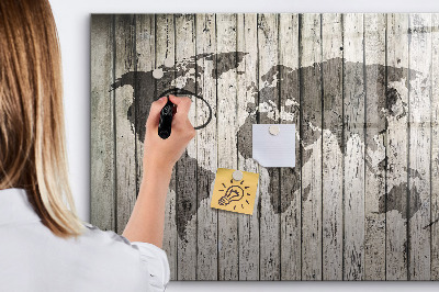 Schreib magnettafel Weltkarte mit Platz für Fotos