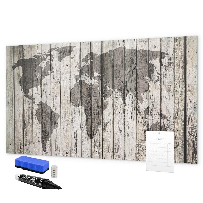 Schreib magnettafel Weltkarte mit Platz für Fotos