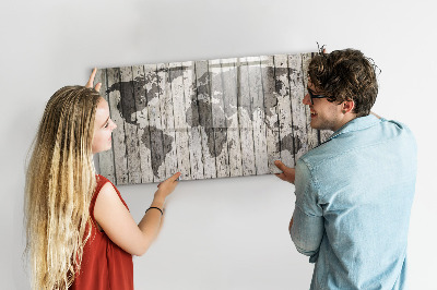 Schreib magnettafel Weltkarte mit Platz für Fotos