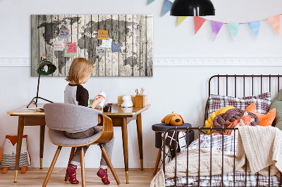 Schreib magnettafel Weltkarte mit Platz für Fotos