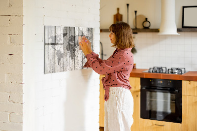 Schreib magnettafel Weltkarte mit Platz für Fotos