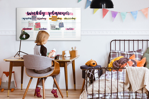 Magnettafel zum schreiben Wochenplaner mit Platz für Fotos