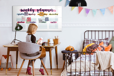Magnettafel zum schreiben Wochenplaner mit Platz für Fotos