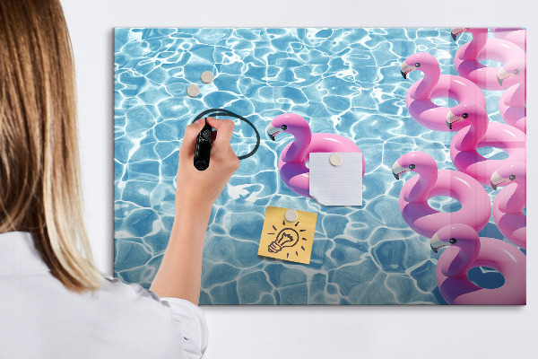 Schreib magnettafel Fröhliche Momente am Wasser mit Flamingos