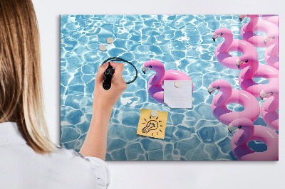 Schreib magnettafel Fröhliche Momente am Wasser mit Flamingos