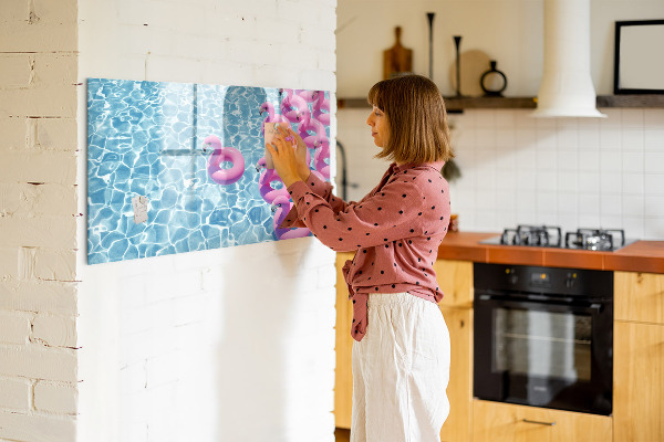 Schreib magnettafel Fröhliche Momente am Wasser mit Flamingos