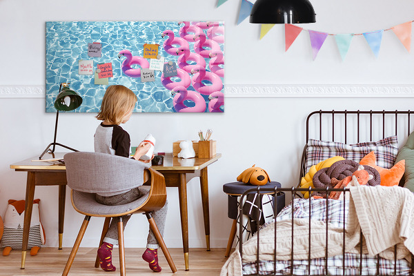 Schreib magnettafel Fröhliche Momente am Wasser mit Flamingos