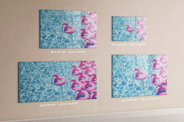 Schreib magnettafel Fröhliche Momente am Wasser mit Flamingos