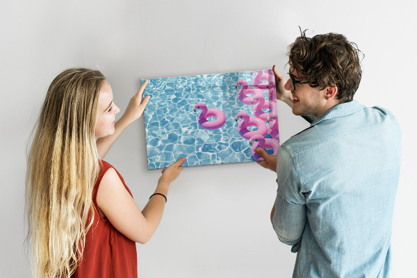 Schreib magnettafel Fröhliche Momente am Wasser mit Flamingos