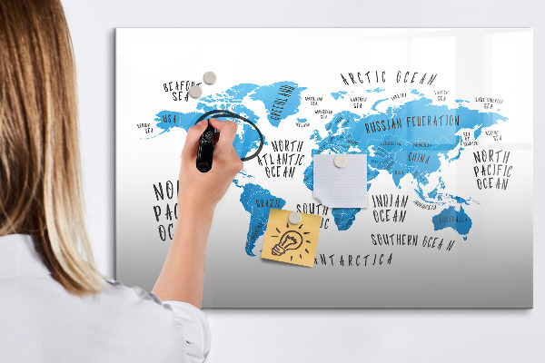 Magnettafel zum schreiben Weltkarte zur Fotopersonalisierung