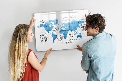 Magnettafel zum schreiben Weltkarte zur Fotopersonalisierung