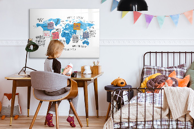 Magnettafel zum schreiben Weltkarte zur Fotopersonalisierung