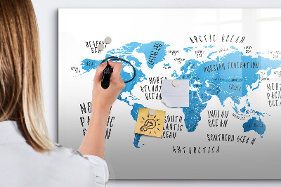 Magnettafel zum schreiben Weltkarte zur Fotopersonalisierung