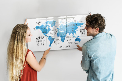 Magnettafel zum schreiben Weltkarte zur Fotopersonalisierung