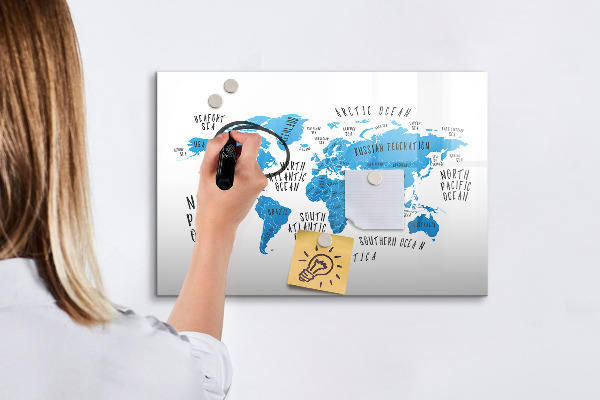 Magnettafel zum schreiben Weltkarte zur Fotopersonalisierung