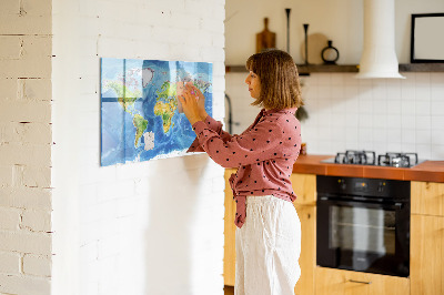 Schreib magnettafel Weltkarte mit Fotostandorten
