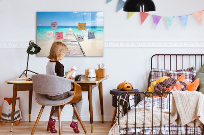 Magnettafel zum schreiben Ein Strand voller Erinnerungen und Fotos