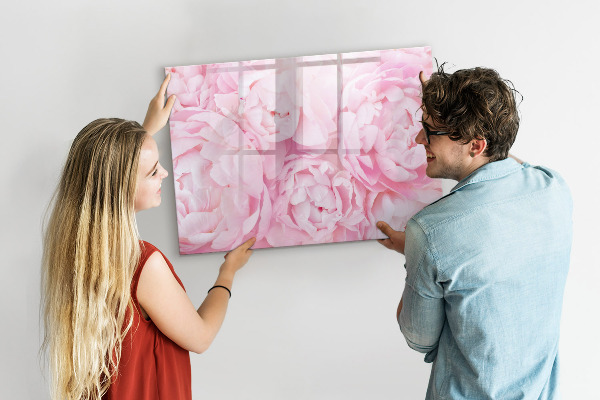 Schreib magnettafel Blumenmotiv mit Platz für Fotos