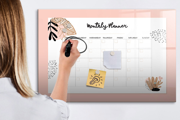 Magnettafel zum schreiben Monatsplaner mit Platz für Fotos