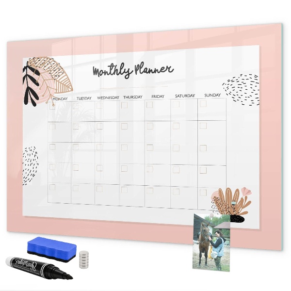 Magnettafel zum schreiben Monatsplaner mit Platz für Fotos