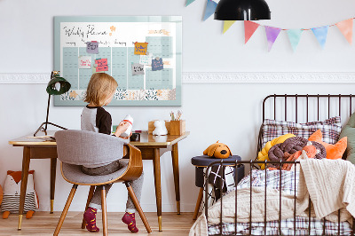 Magnettafel zum schreiben Wochenplaner mit Platz für Fotos