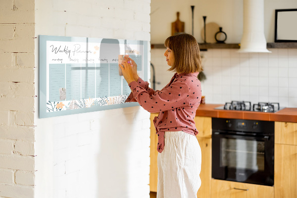 Magnettafel zum schreiben Wochenplaner mit Platz für Fotos
