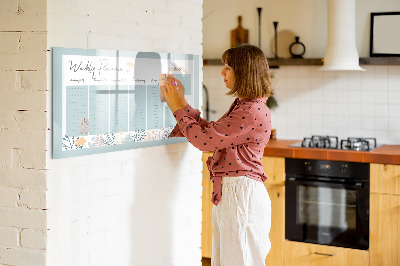 Magnettafel zum schreiben Wochenplaner mit Platz für Fotos
