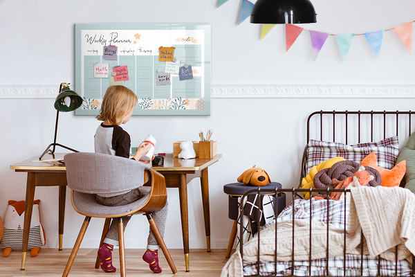 Magnettafel zum schreiben Wochenplaner mit Platz für Fotos