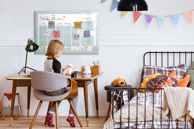 Magnettafel zum schreiben Wochenplaner mit Platz für Fotos