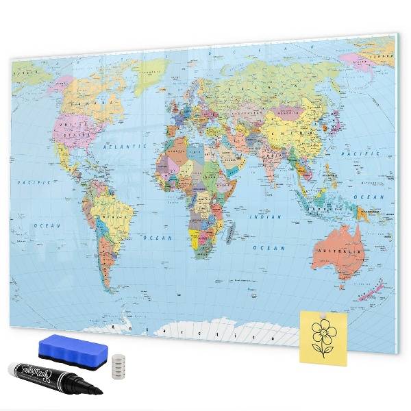 Schreib magnettafel Weltkarte mit persönlichen Fotos