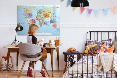 Schreib magnettafel Weltkarte mit persönlichen Fotos