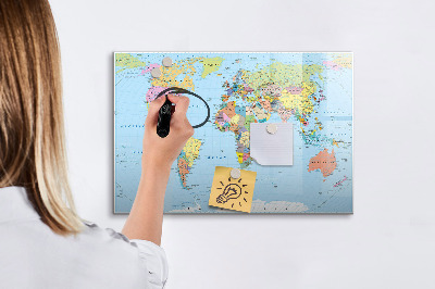 Schreib magnettafel Weltkarte mit persönlichen Fotos