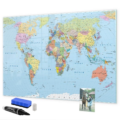 Schreib magnettafel Weltkarte mit persönlichen Fotos