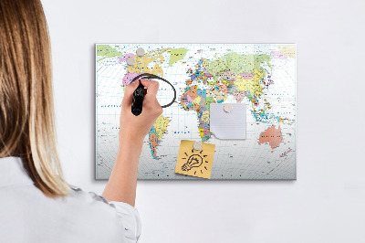 Magnettafel zum schreiben Weltkarte mit persönlichen Fotos