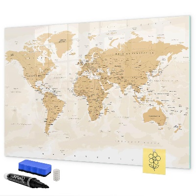 Schreib magnettafel Reisekarte mit Orten zum Markieren