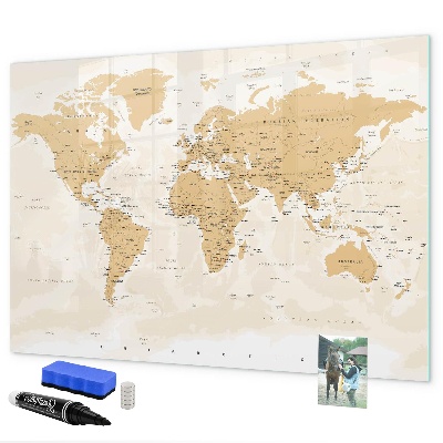 Schreib magnettafel Reisekarte mit Orten zum Markieren