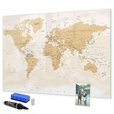 Schreib magnettafel Reisekarte mit Orten zum Markieren