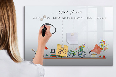 Schreib magnettafel Wochenplaner mit Fotos und Notizen