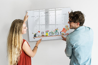 Schreib magnettafel Wochenplaner mit Fotos und Notizen