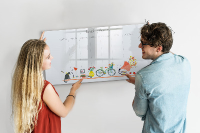 Schreib magnettafel Wochenplaner mit Fotos und Notizen