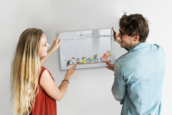 Schreib magnettafel Wochenplaner mit Fotos und Notizen