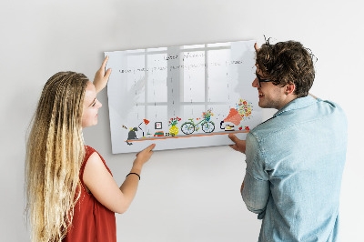 Schreib magnettafel Wochenplaner mit Fotos und Notizen