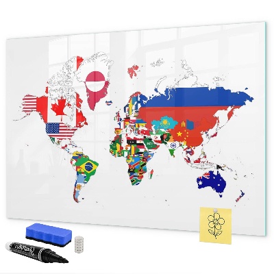 Schreib magnettafel Weltkarte mit Fotostandorten
