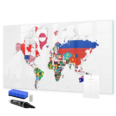 Schreib magnettafel Weltkarte mit Fotostandorten
