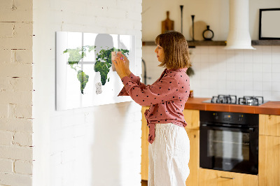 Magnettafel zum schreiben Grüne Weltkarte mit Fotos