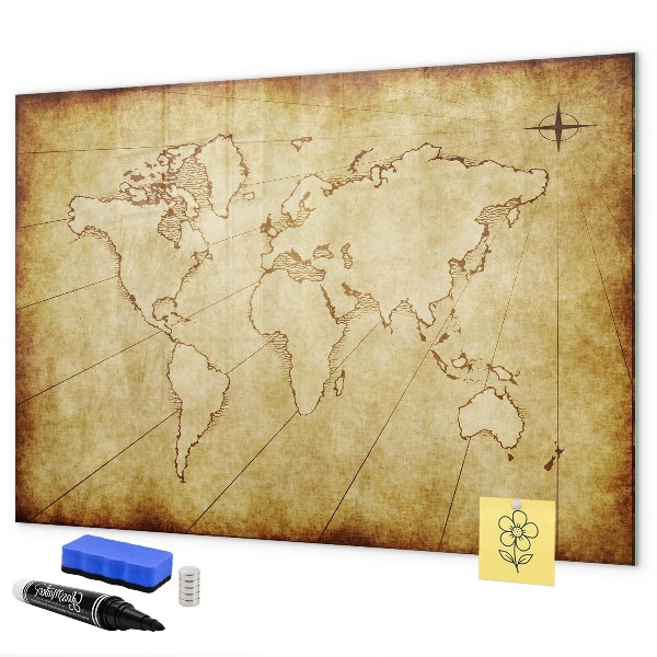 Magnettafel zum schreiben Eine Weltkarte mit persönlichen Erinnerungen