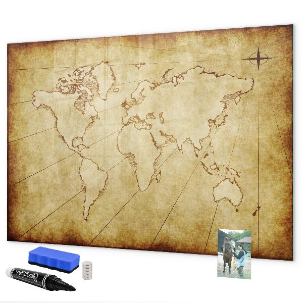 Magnettafel zum schreiben Eine Weltkarte mit persönlichen Erinnerungen