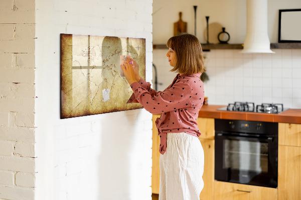 Magnettafel zum schreiben Eine Weltkarte mit persönlichen Erinnerungen
