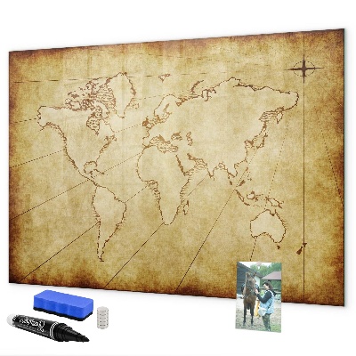 Magnettafel zum schreiben Eine Weltkarte mit persönlichen Erinnerungen